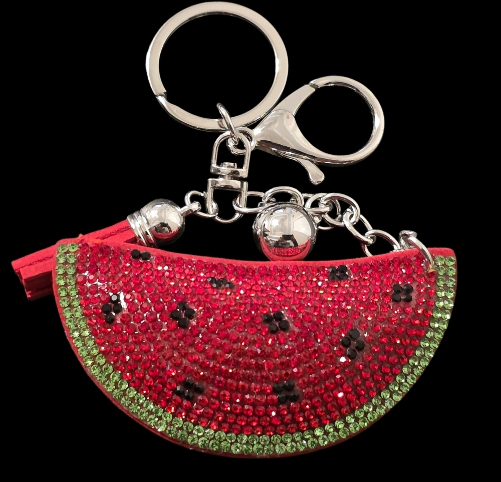 Sparkling Watermelon Bag Charm Keychain